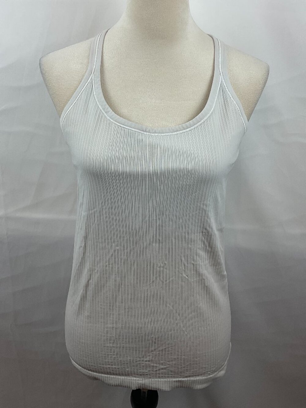 Lululemon Ebb To Street II Tank Top 10 White Ribbed Racerback